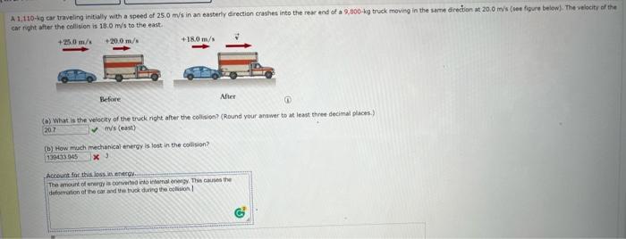 Solved A 1 110 Car Traveling Initially With A Speed Of 25 0 Chegg