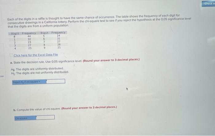 Solved Each Of The Digits In A Raffle Is Thought To Have The Chegg