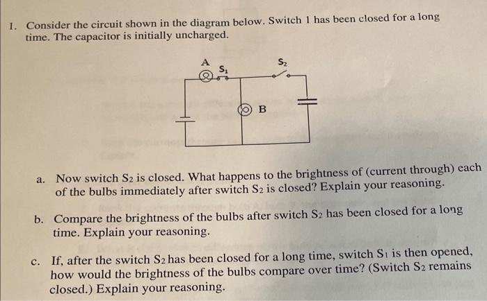 Solved Consider The Circuit Shown In The Diagram Below