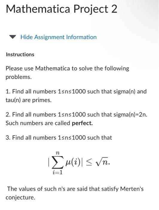 Solved Mathematica Project Instructions Please Use Chegg