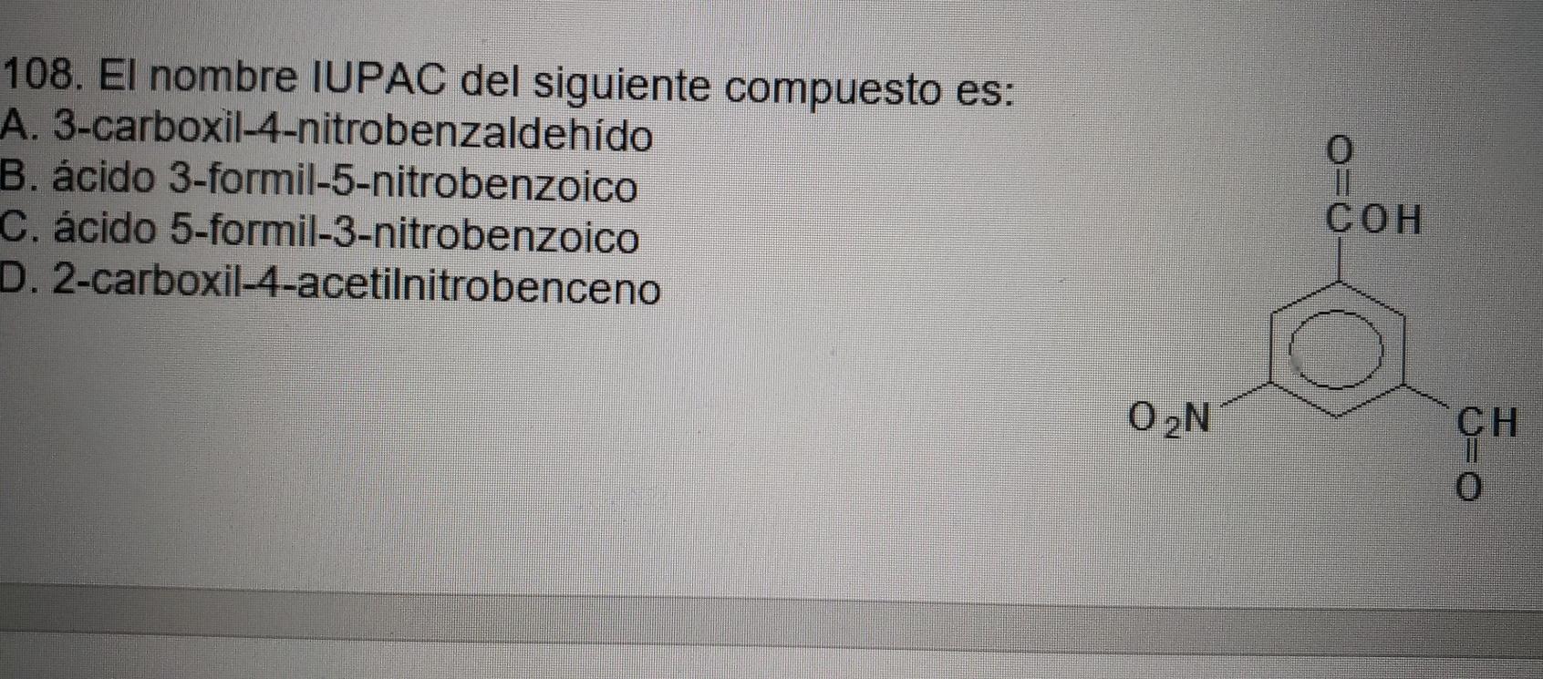 Solved El Nombre Iupac Del Siguiente Compuesto Es A Chegg