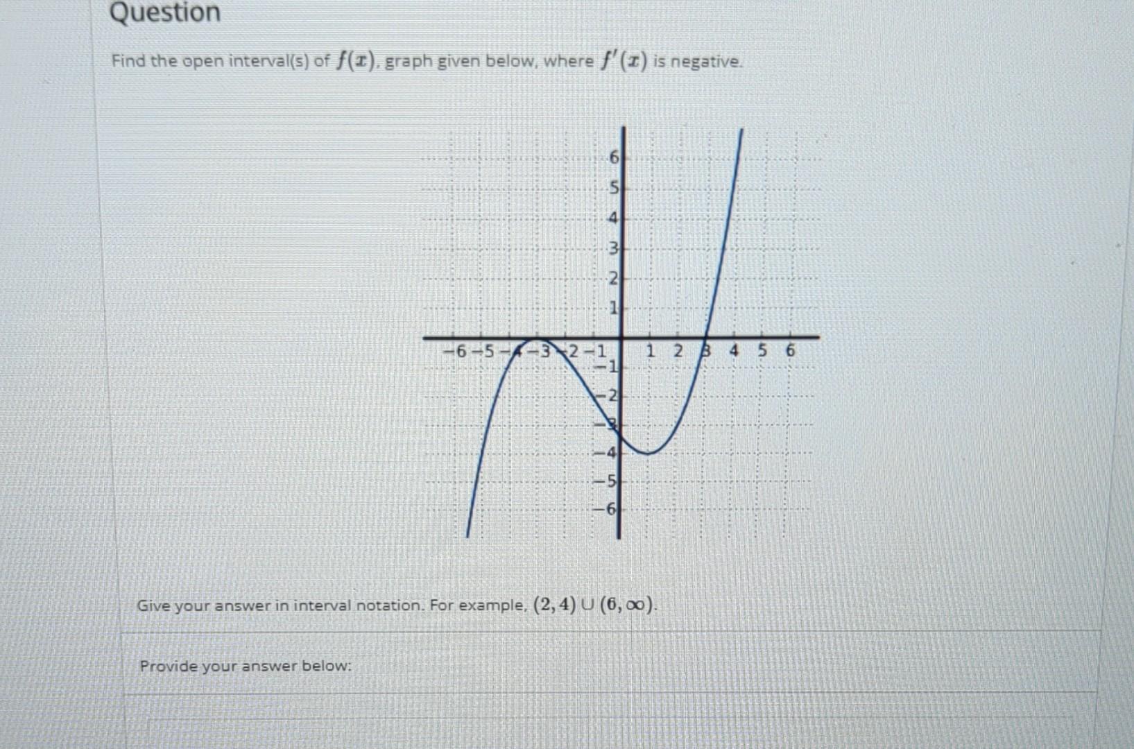 Solved Find The Open Interval S Of F X Graph Given Below Chegg