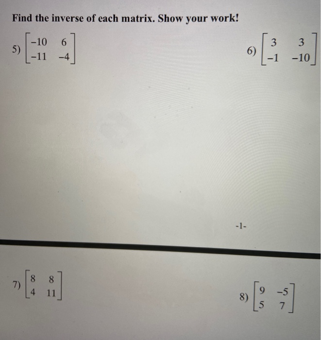 Solved Solving Systems With Matrices Evaluate The Chegg