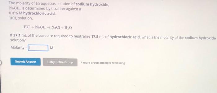 Solved The Molarity Of An Aqueous Solution Of Hydrobromic Chegg