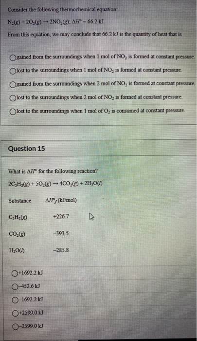 Solved Consider The Following Thermochemical Equation Chegg