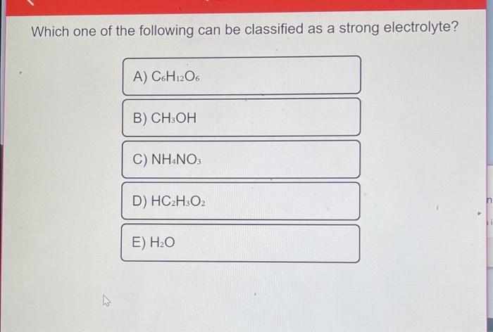 Solved Which Of The Following Aqueous Solutions Would NOT Chegg