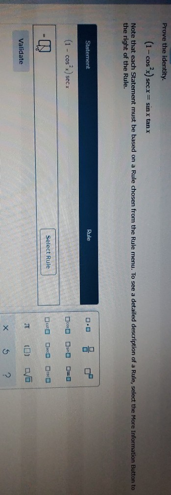 Solved Prove the identity 1 cos²x secx sin x tanx Note Chegg