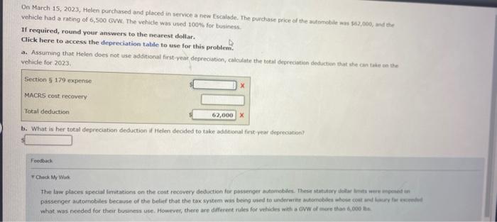 Solved On March 15 2023 Helen Purchased And Placed In Chegg