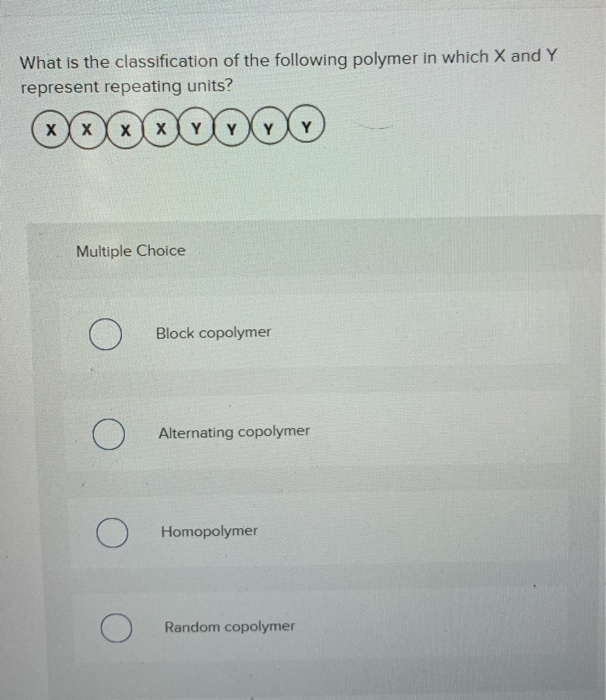 Solved What Is The Classification Of The Following Polymer Chegg