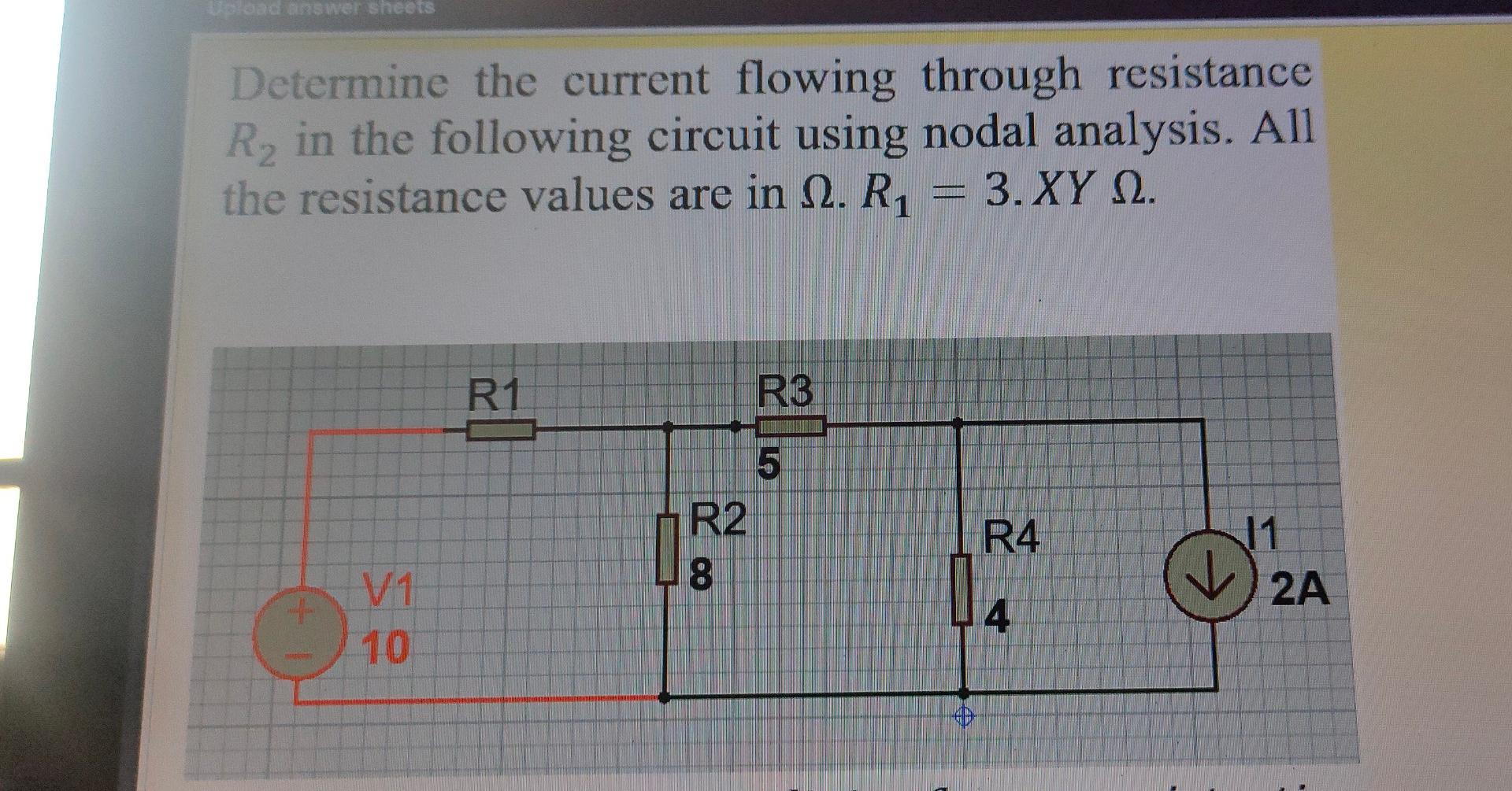 Solved Determine The Current Flowing Through Resistance R2 Chegg