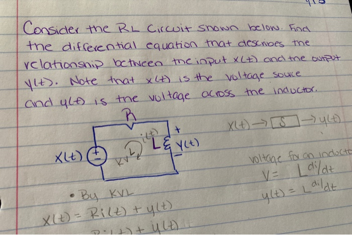 Solved Consider The Rl Circuit Shown Below Find The Chegg