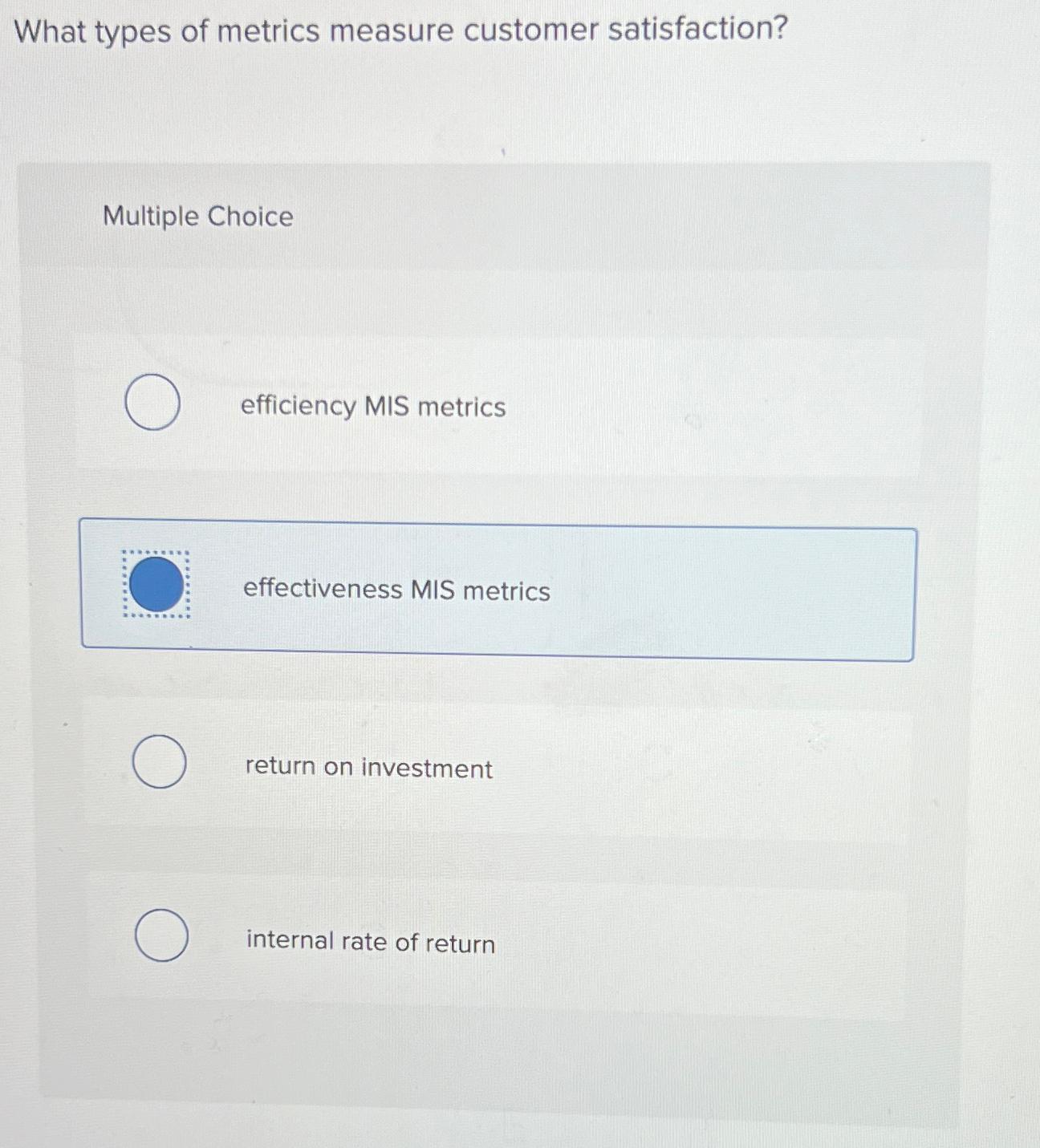 Solved What Types Of Metrics Measure Customer Chegg