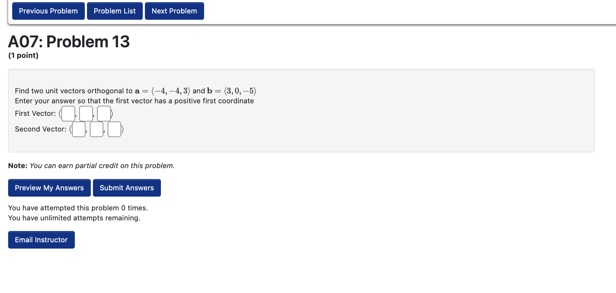 Solved Find Two Unit Vectors Orthogonal To A Chegg