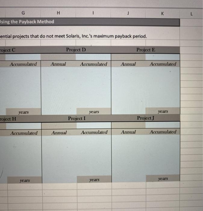 Solved Fill Out The Following Table To Determine The Payback Chegg