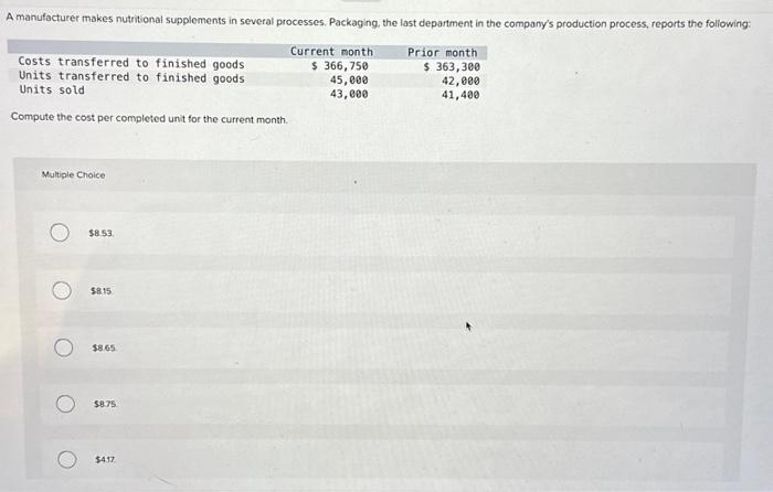 Solved TB MC Qu 03 160 Algo Compute The Conversion Cost Chegg