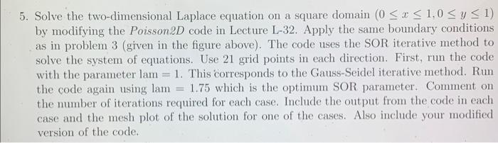 Solved Solve The Two Dimensional Laplace Equation On A Chegg