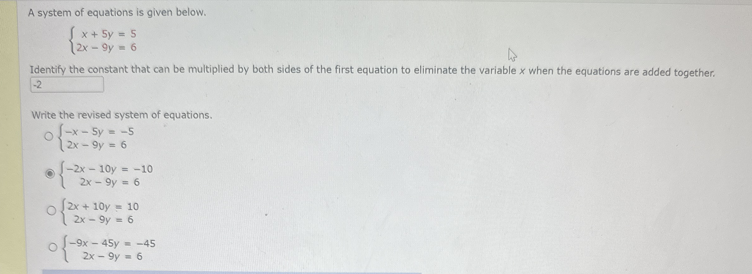 Solved A System Of Equations Is Given Chegg