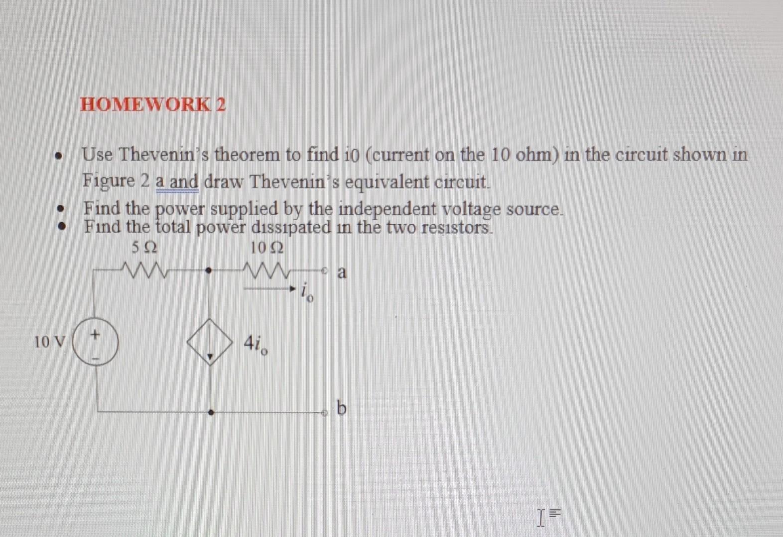 Solved Use Thevenin S Theorem To Find I Current On The Chegg