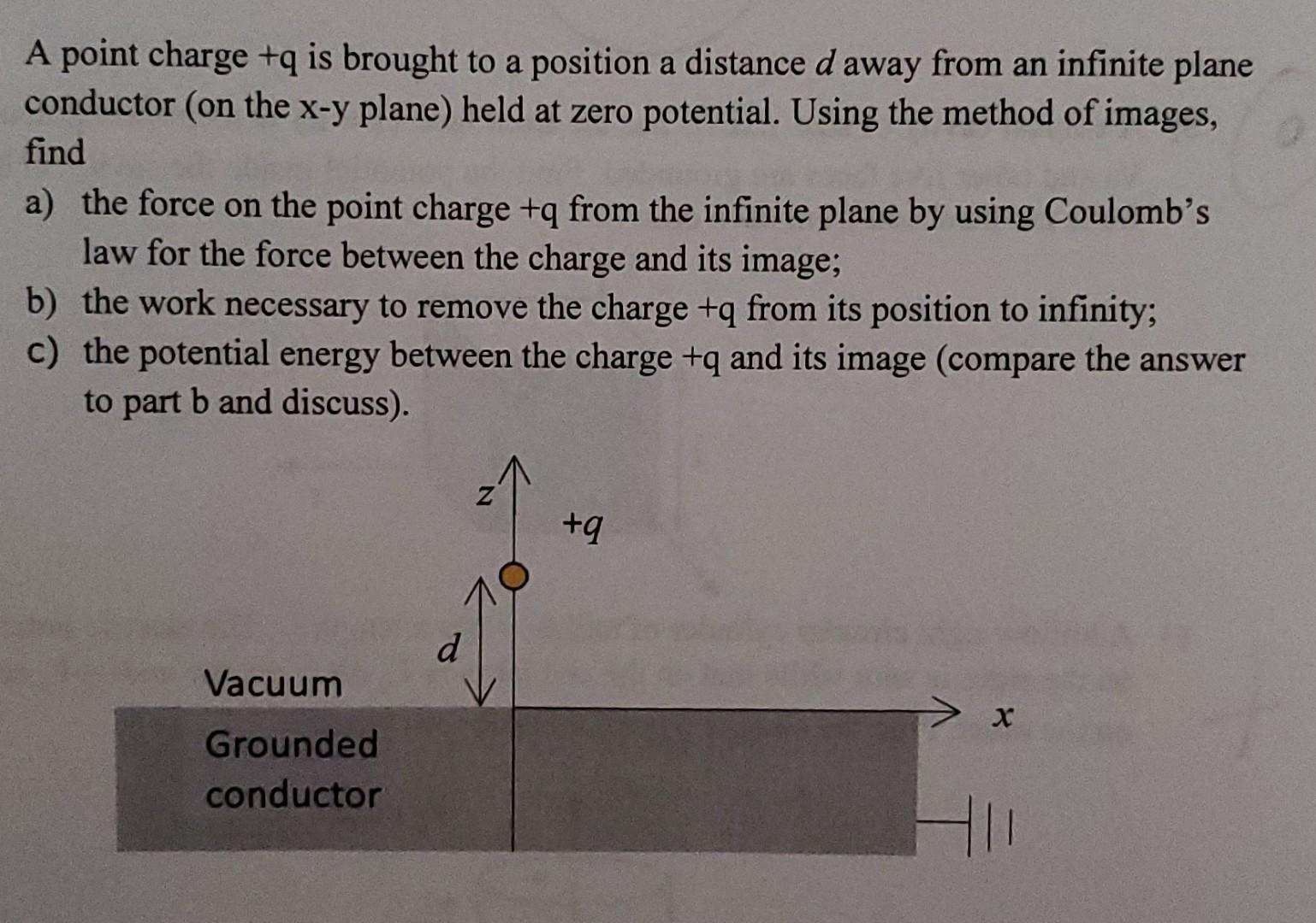 Solved A Point Charge Q Is Brought To A Position A Distance Chegg