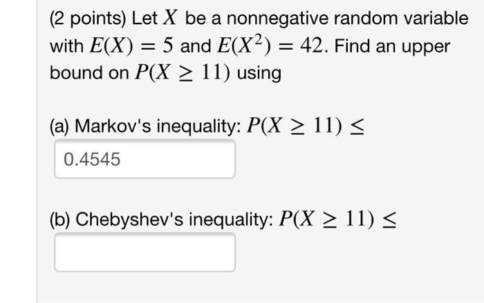 Solved Points Let X Be A Nonnegative Random Variable Chegg