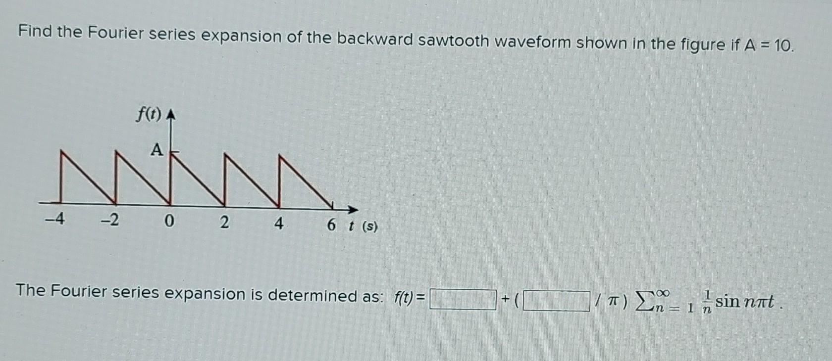 Solved Obtain The Fourier Series Expansion For The Waveform Chegg