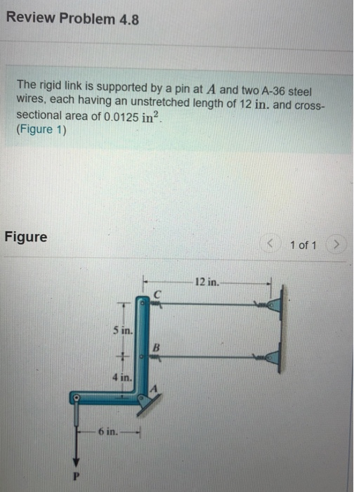 Solved Review Problem 4 8 The Rigid Link Is Supported By A Chegg