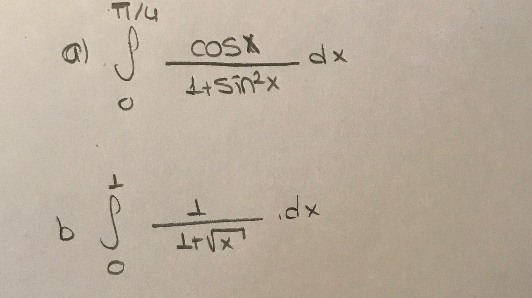 Solved Solve The Following Integrals Chegg