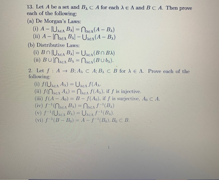 Solved Let A Be A Set And B C A For Each E A And B C A Chegg