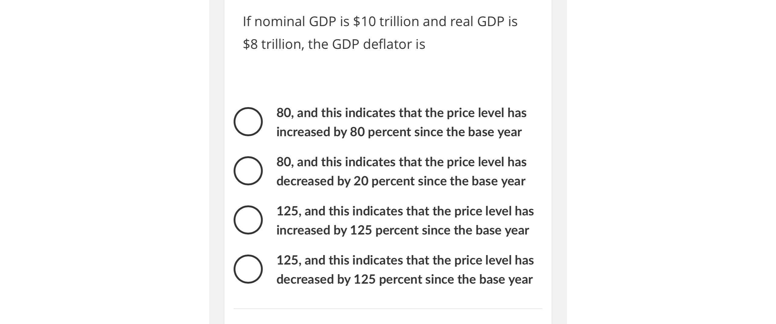 Solved If Nominal Gdp Is Trillion And Real Gdp Is Chegg