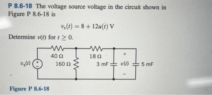 Solved P The Voltage Source Voltage In The Circuit Chegg