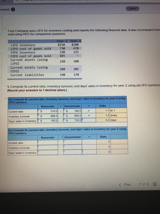 Solved Lp Mework Cruz Company Uses Lifo For Inventory Chegg