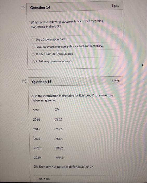 Solved Question Pts Which Of The Following Statements Chegg