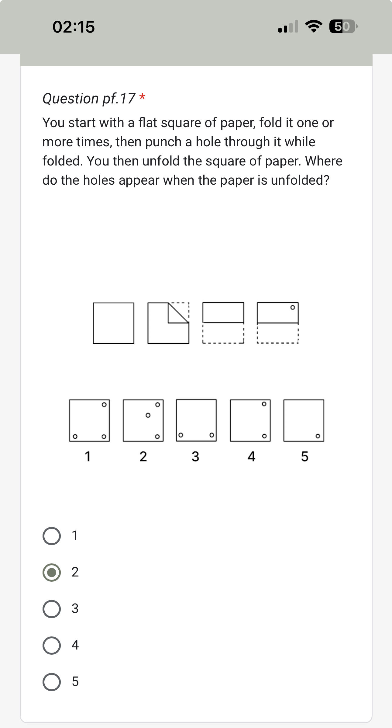 Solved 02 15Question Pf 17 You Start With A Flat Square Of Chegg