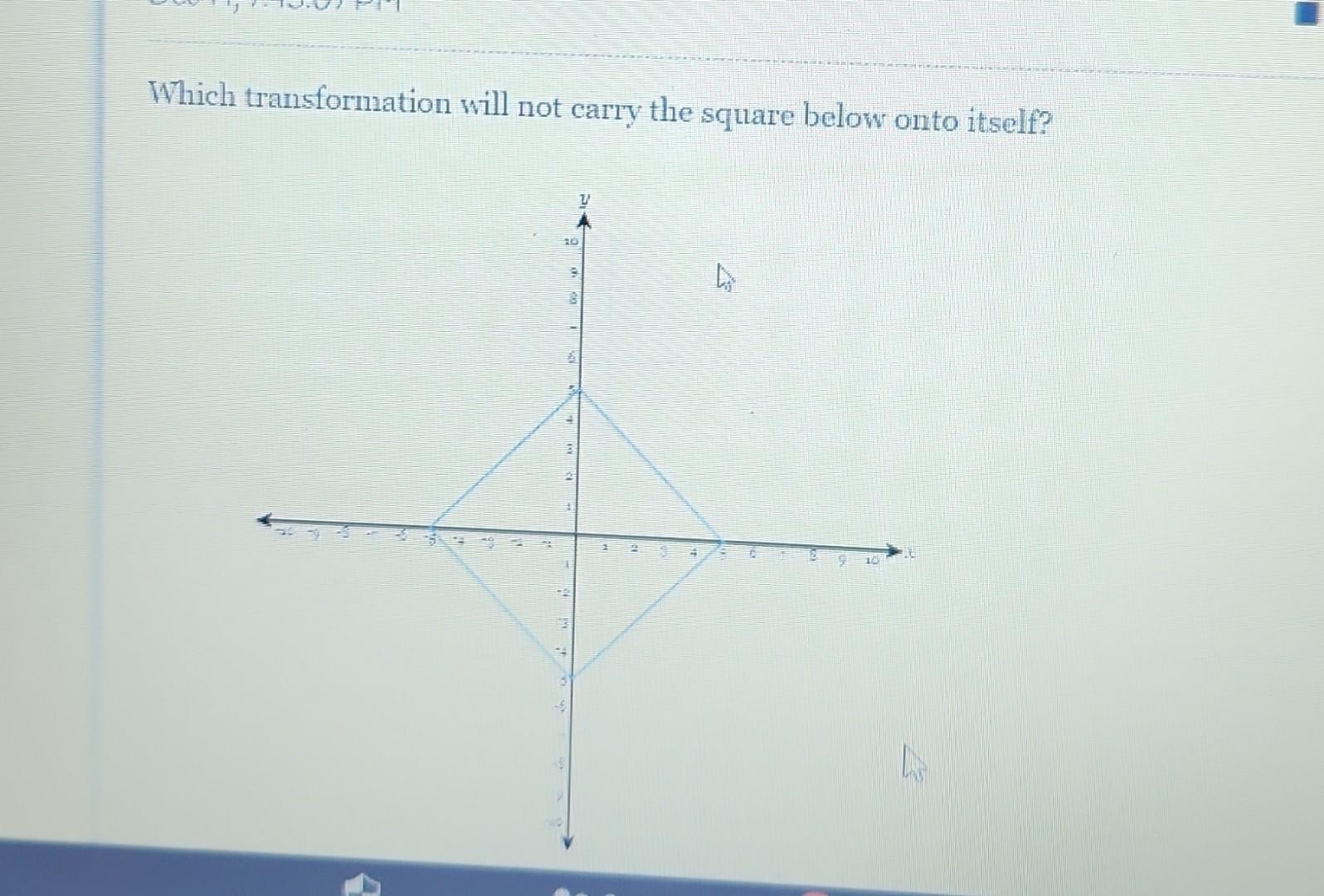 Solved Which Transformation Will Not Carry The Square Below Chegg