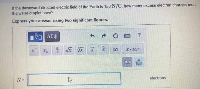 Solved A Water Droplet Of Radius Mm Remains Stationary Chegg