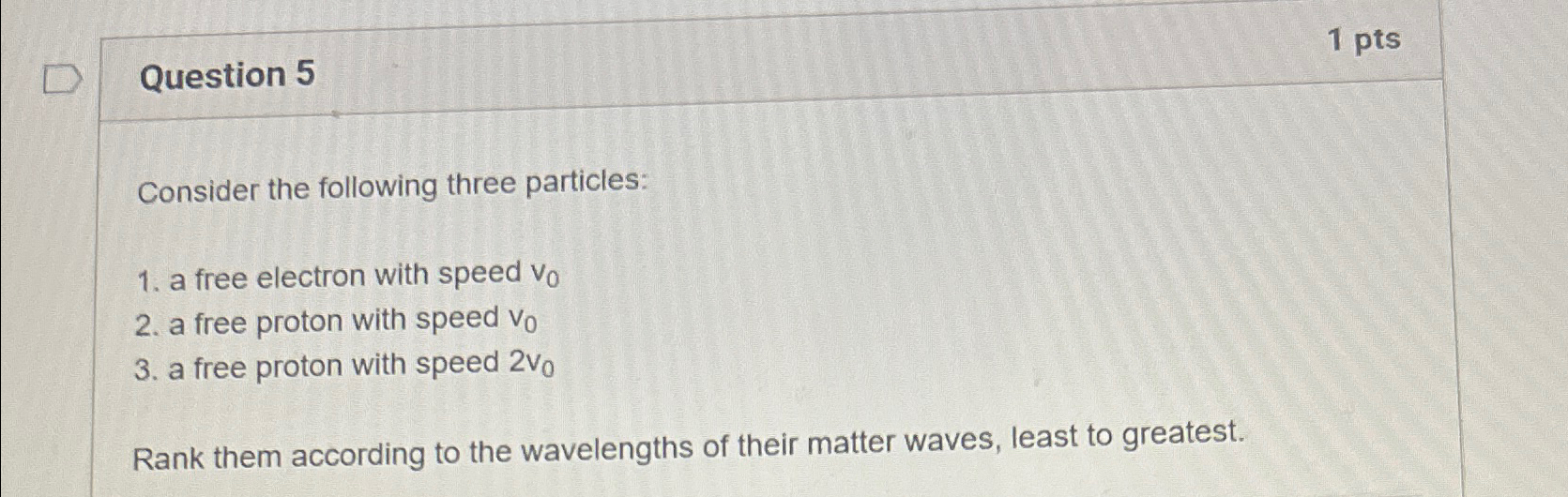 Solved Question Ptsconsider The Following Three Chegg