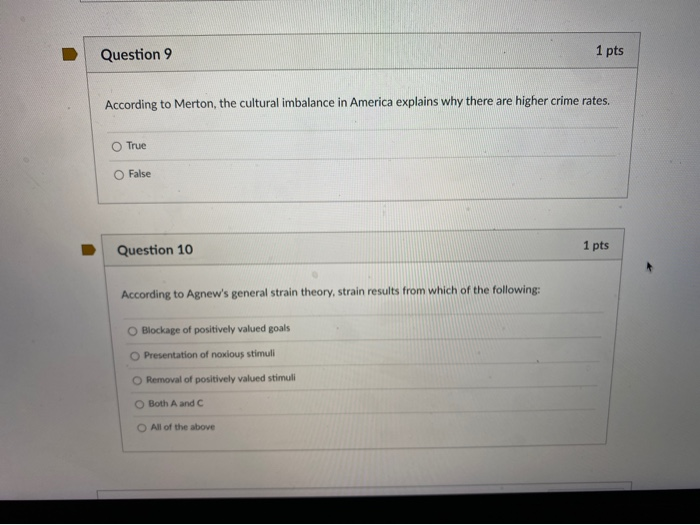 Solved Question 9 1 Pts According To Merton The Cultural Chegg