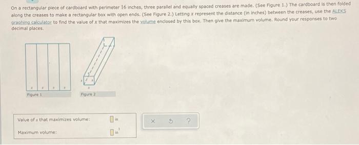 Solved On A Rectangular Piece Of Cardboard With Perimeter 16 Chegg