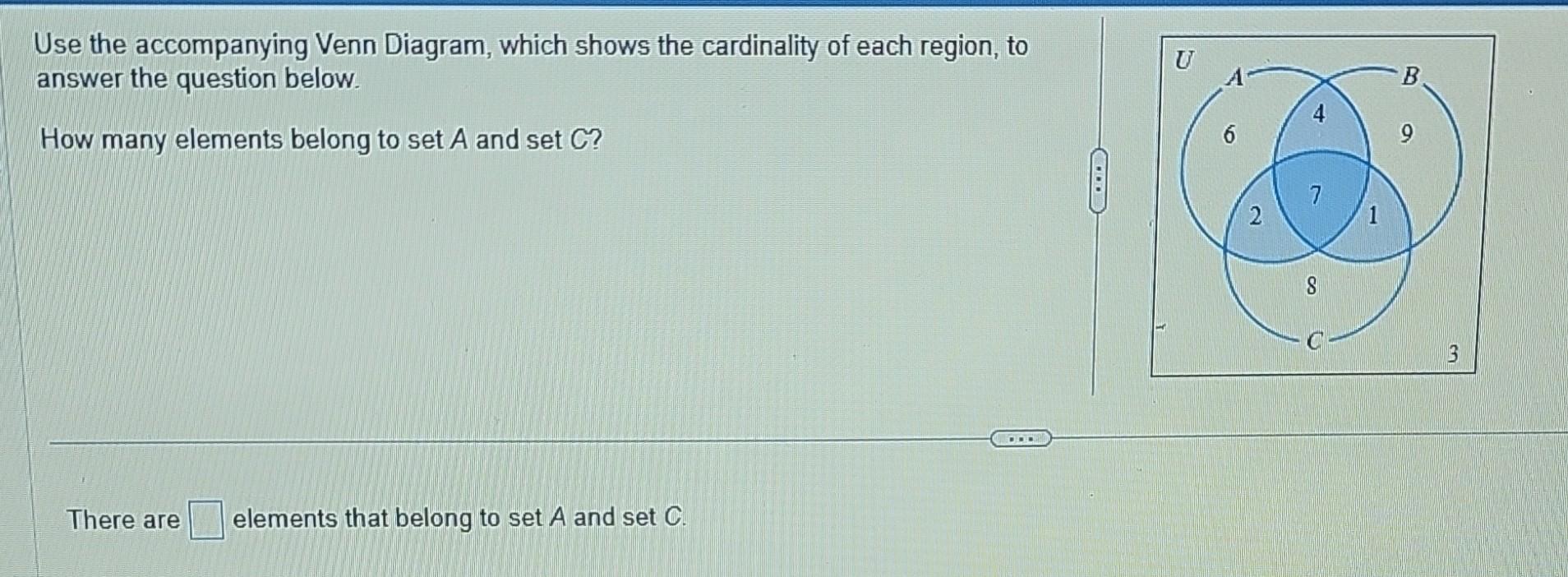 Solved Use The Accompanying Venn Diagram Which Shows The Chegg