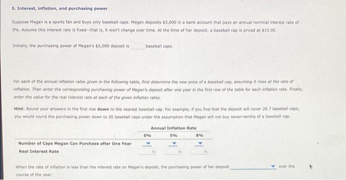 Solved 5 Interest Inflation And Purchasing Power Suppose Chegg