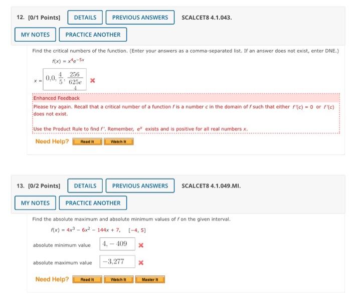 Solved Points Details Previous Answers Scalcet Chegg