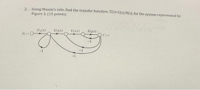 Solved 2 Using Mason S Rule Find The Transfer Function Chegg