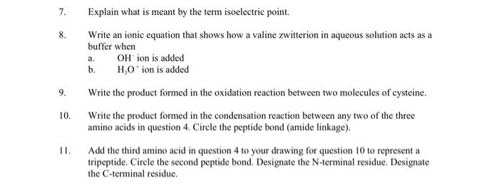 Solved 7 8 Explain What Is Meant By The Term Isoelectric Chegg