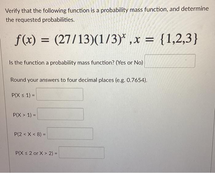 Solved Verify That The Following Function Is A Probability Chegg