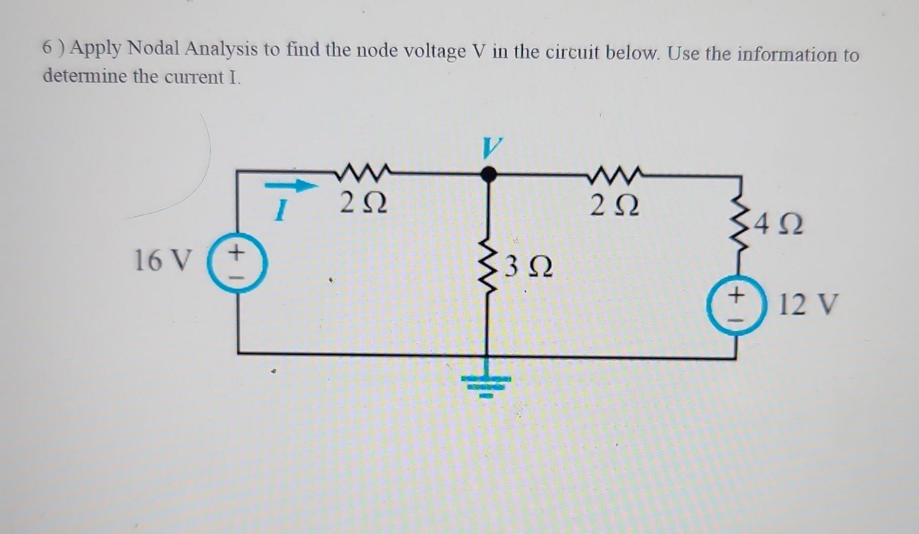 Solved 6 Apply Nodal Analysis To Find The Node Voltage V Chegg