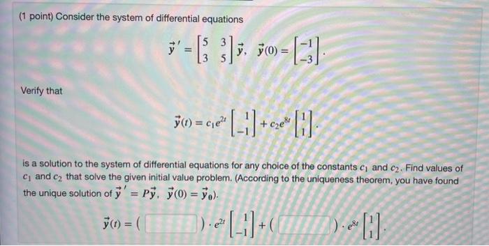 Solved Point Consider The System Of Differential Chegg