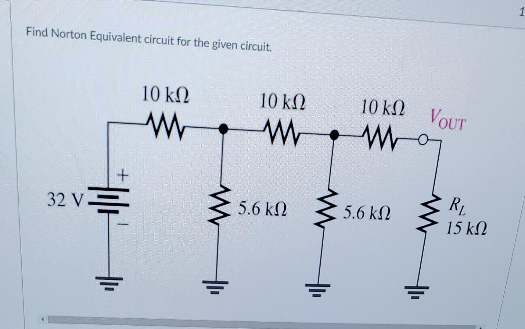 Solved Find Norton Equivalent Circuit For The Given Chegg