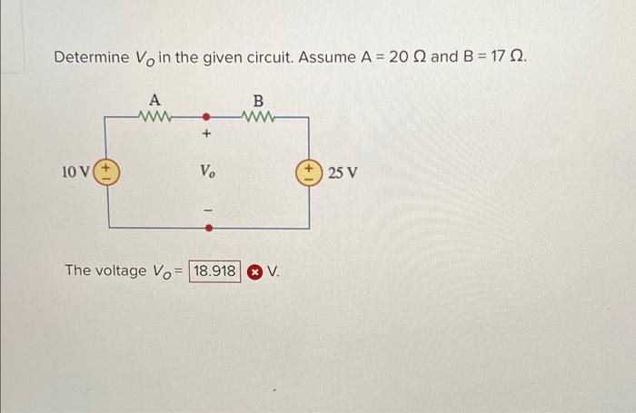 Solved Determine Vo In The Given Circuit Assume A 20 A Chegg