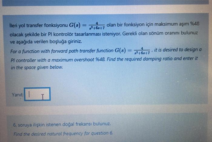 Solved Ileri Yol Transfer Fonksiyonu G 2160 7 Olan Bir Chegg