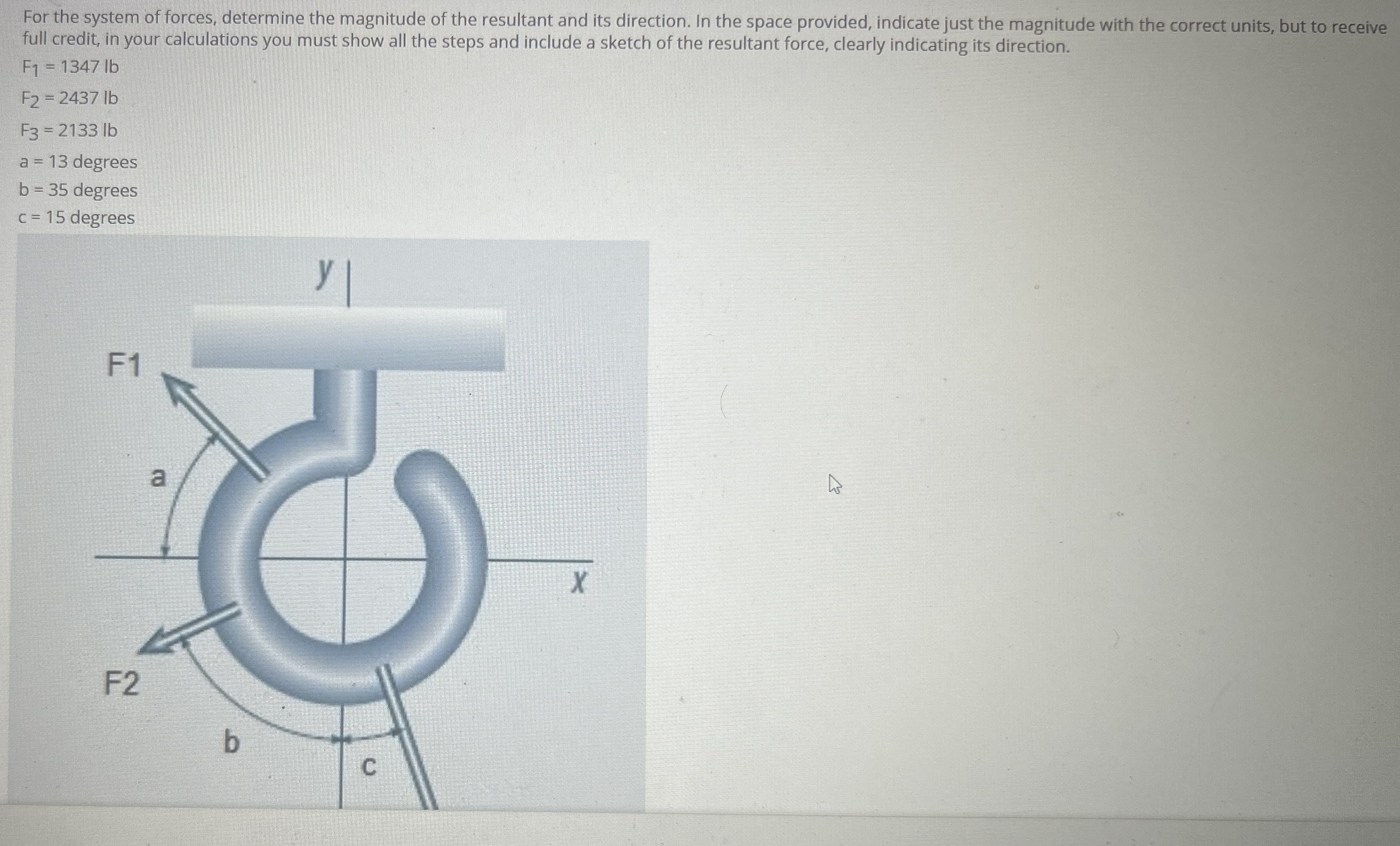 Solved For The System Of Forces Determine The Magnitude Of Chegg